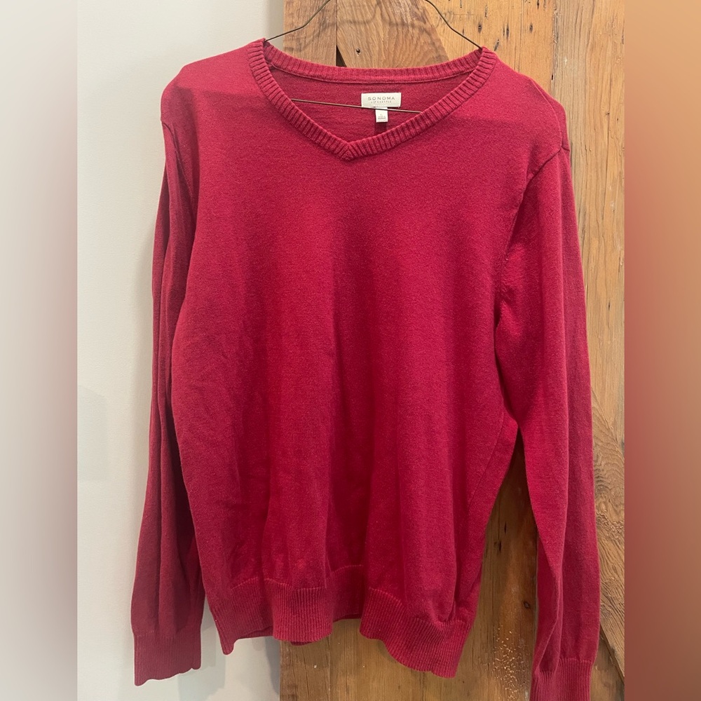 Red V-Neck Sweater